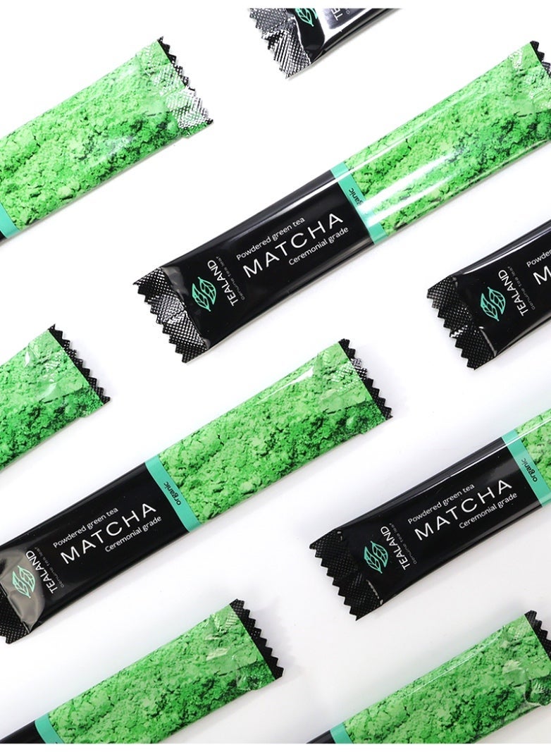 تيلاند مسحوق شاي ماتشا الأخضر الفاخر العضوي من تيلاند، أصلي 100%، من أصل ياباني، درجة احتفالية فائقة، مطحون تقليديًا بالحجر، معتمد من وزارة الزراعة الأمريكية، غذاء خارق في 10 أكياس خاصة من رقائق الألومنيوم، 15 جم - Image 4