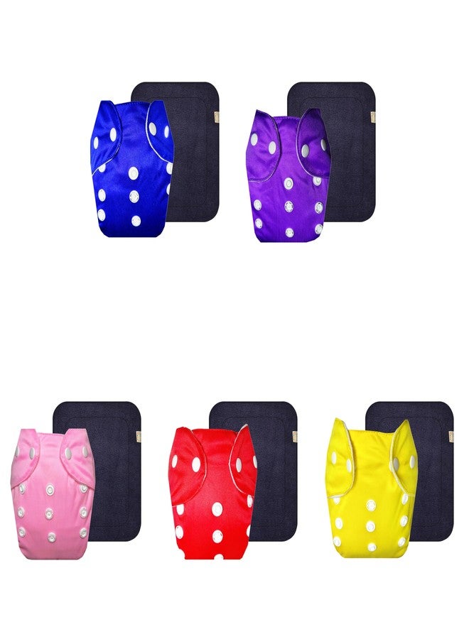 Dumbledo Lite Cloth Diaper with Black Insert (Pack of 5) | Dry Feel and Comfortable | 6-Layer Absorbent Pad | Quick Dry | Trusted by Moms | 3 Months - 2 Years | Unisex Baby - Image 1