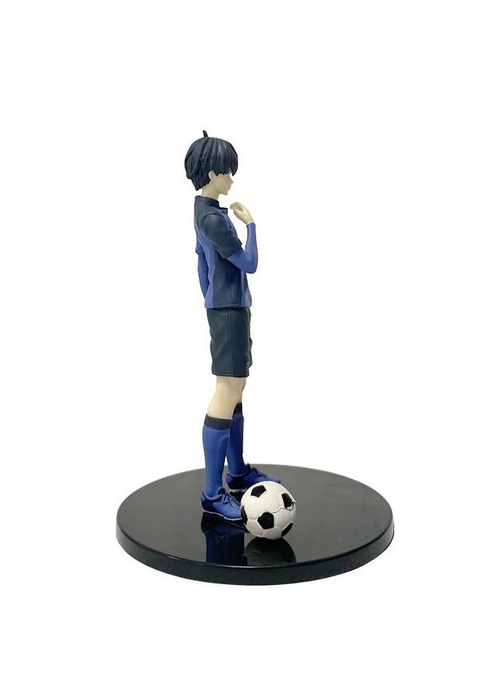Blue Lock Yoichi Isagi Anime Figure - Determined Gaze with Soccer Jersey, Striking Desk Ornament and Birthday Gift 17cm - Image 4