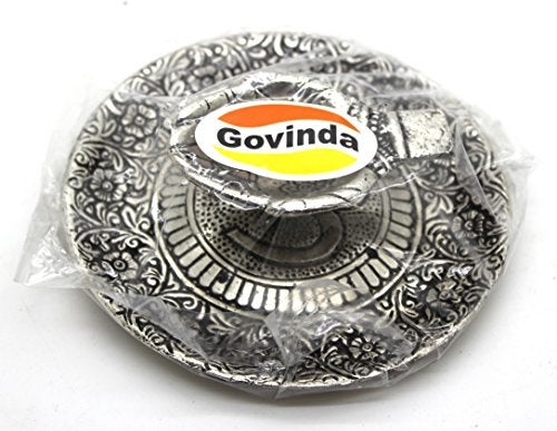 Govinda - Tibetan Incense Burner Offering Hands with OM - 4.5 Inches Diameter X 1.25 Inches High - Image 3