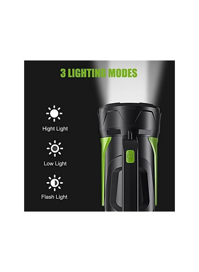 erorex LED Handheld Flashlights Lantern, Super Bright Torch Searchlight, Portable LED Spotlight, USB Rechargeable Waterproof Long Lasting Flashlight for Mining, Camping, Hiking, Fishing, Hunting, Patrol - Image 2