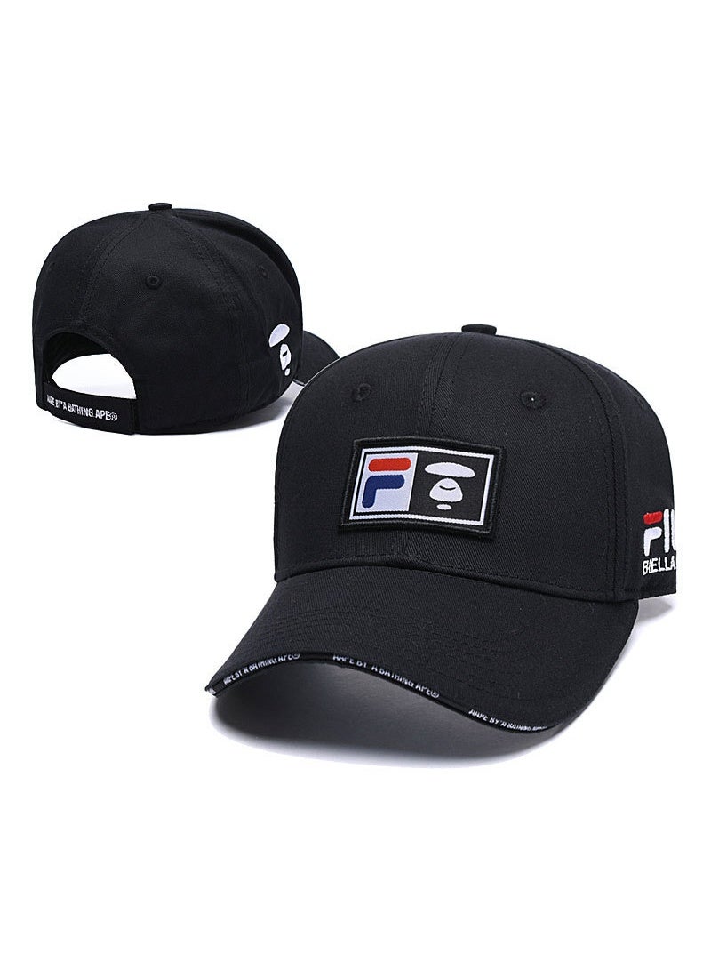 FILA قبعة بيسبول سوداء من A Bathing Ape x FILA