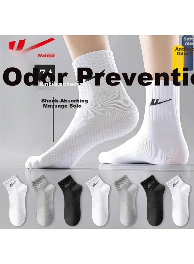 Pull Back Warrior Men's Summer Short Socks Antibacterial Deodorant Basketball Casual Thin Cotton Sports Socks - Image 4
