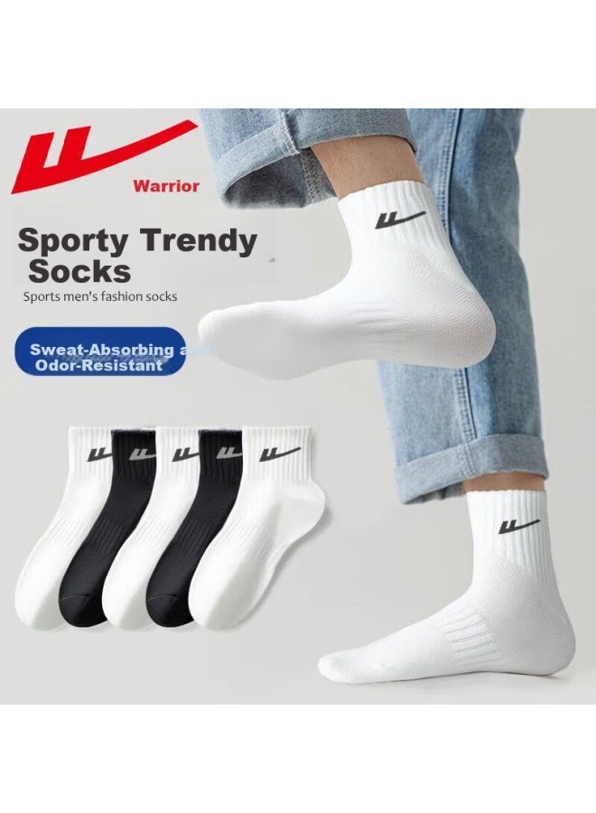 Pull Back Warrior Men's Summer Short Socks Antibacterial Deodorant Basketball Casual Thin Cotton Sports Socks - Image 2
