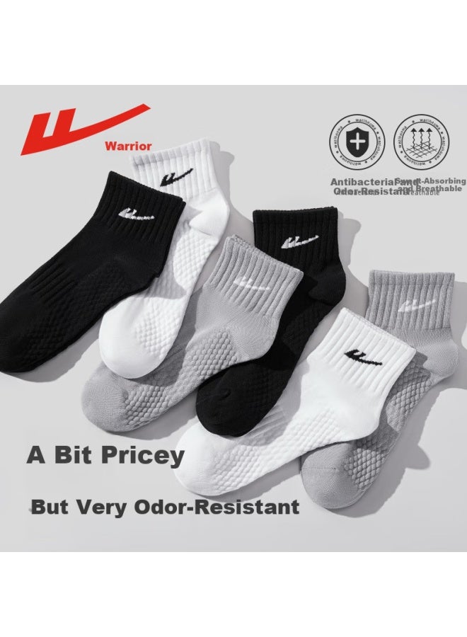 Pull Back Warrior Men's Summer Short Socks Antibacterial Deodorant Basketball Casual Thin Cotton Sports Socks - Image 3