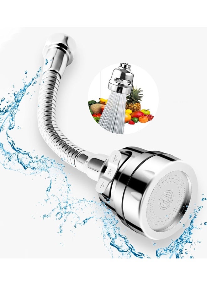 ملحق رشاش صنبور المطبخ، بثلاثة أوضاع للرش، رأس صنبور حوض قابل للدوران 360 درجة، دش معزز لمنع تناثر الماء - Image 1