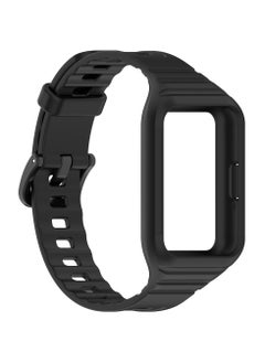 Generic Silicone Strap Compatible for Samsung Galaxy Fit 3 (SM-R390) Sport Watch Band Replacement Wristband Bracelet with Protective Bumper Case Cover  - Image 2