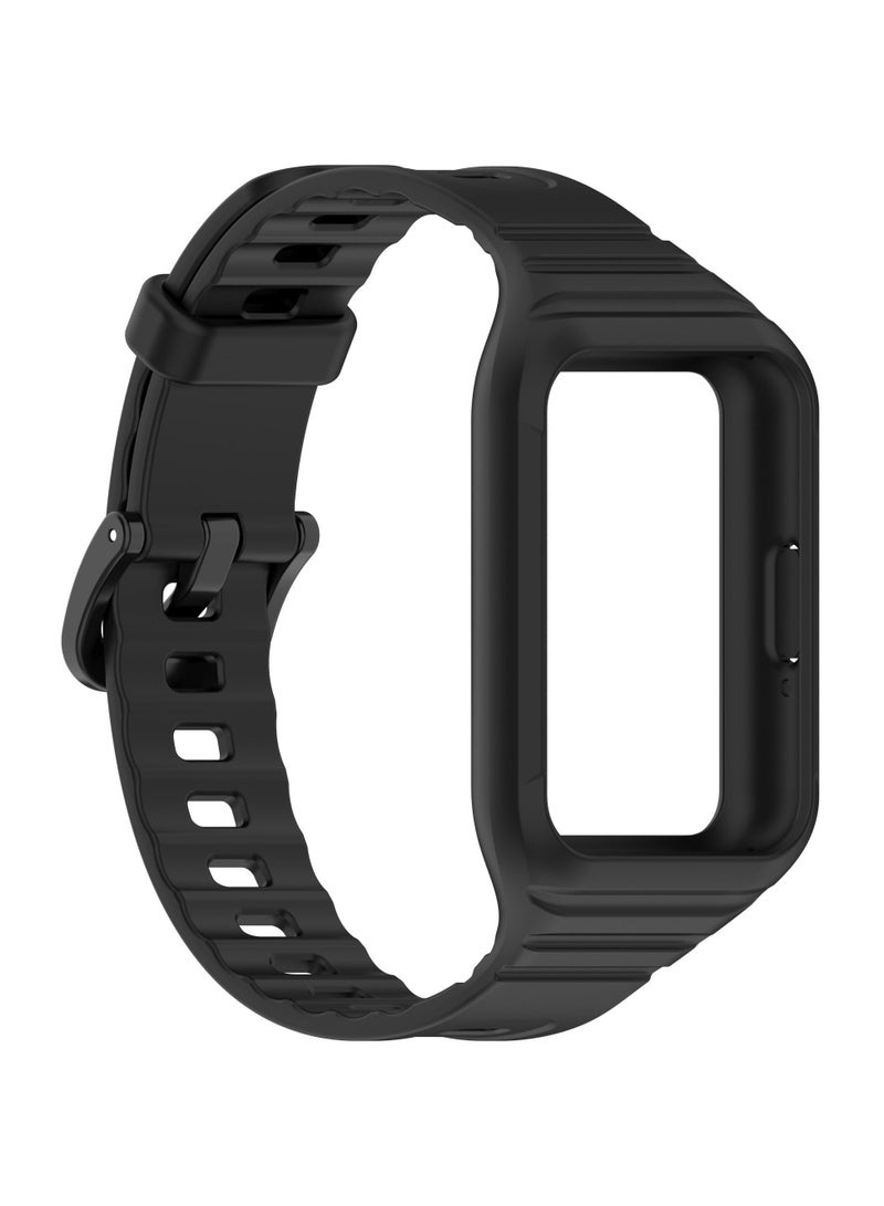 Silicone Strap Compatible for Samsung Galaxy Fit 3 (SM-R390) Sport Watch Band Replacement Wristband Bracelet with Protective Bumper Case Cover  - Image 2