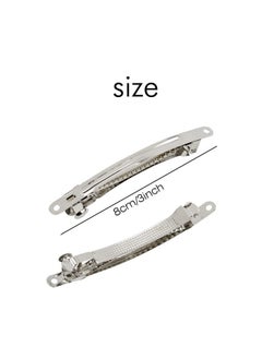 Cinaci Inaci 20 Pack 2.4 Inch / 3 Inch/ 4 Inch Blank Silver Metal Diy Craft French Barrettes Snap Hair Clips Pins For Women Girls Hair Accessories (3 Inch)  - Image 3