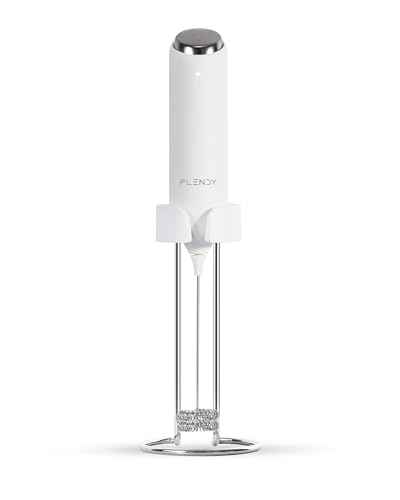Flendy Rechargeable Milk Frother Handheld, Coffee Frother Handheld with USB-C Charging Stand, Electric Drink Mixer Handheld, Mini Electric Whisk Frother for Coffee, Matcha, etc - Image 1