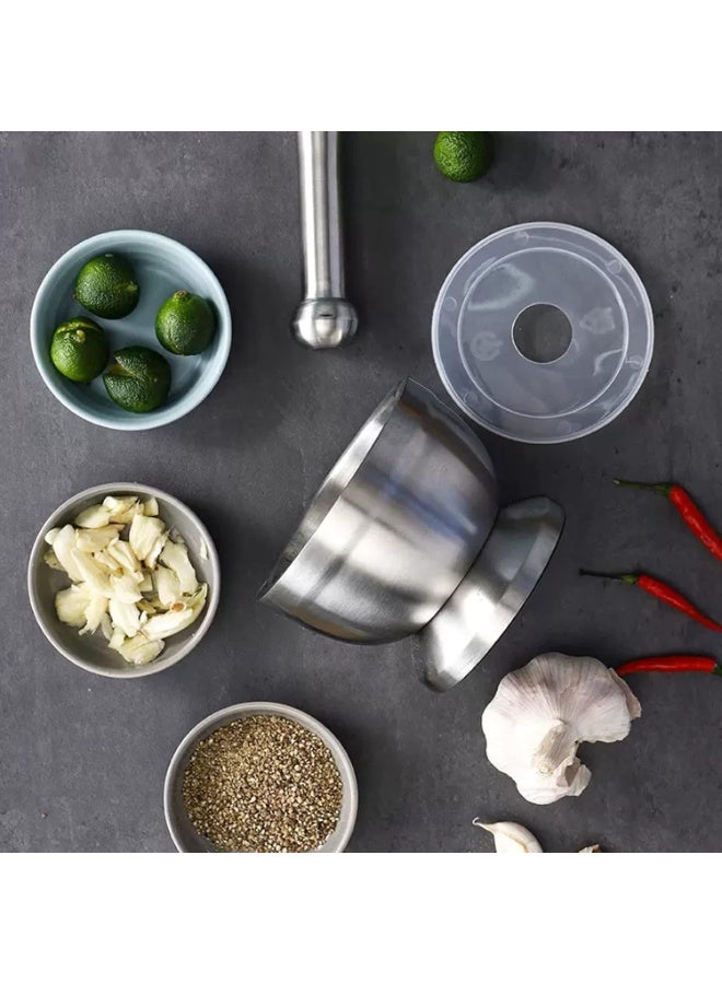 بيكي هاون ومدقة من الستانلس ستيل 304 بقطر 9سم 3.5بوصة - Image 5