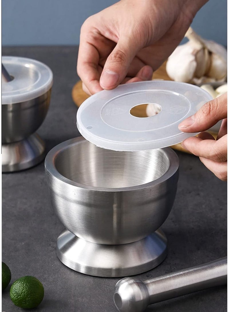 بيكي هاون ومدقة من الستانلس ستيل 304 بقطر 9سم 3.5بوصة - Image 3