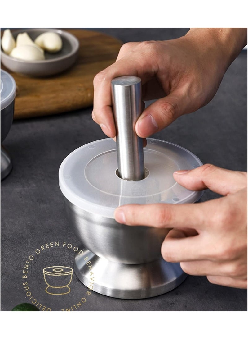 بيكي هاون ومدقة من الستانلس ستيل 304 بقطر 9سم 3.5بوصة - Image 4