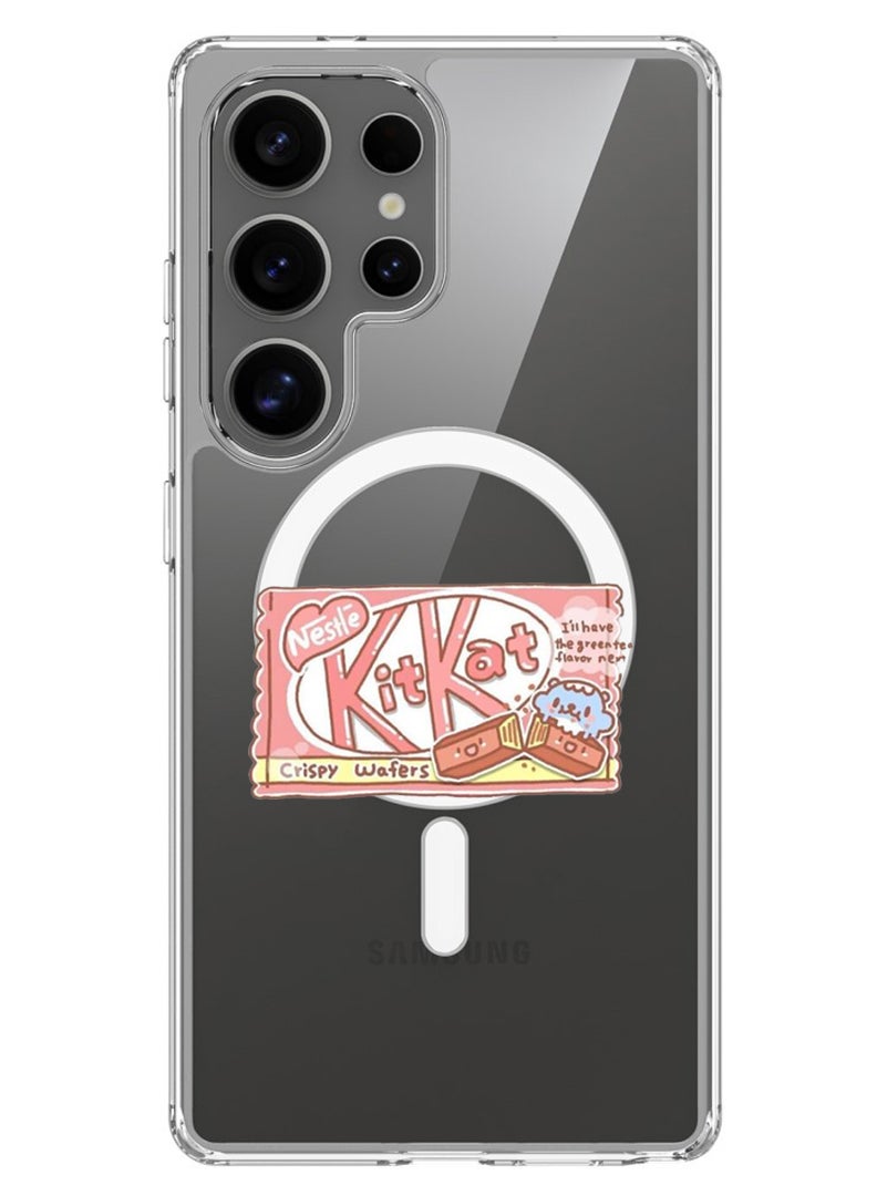 Theodor Magnetic Case for Samsung Galaxy S25 Ultra 6.9-inch Compatible with MagSafe Wireless Charging, Shockproof Phone Bumper Cover KitKat - Image 1