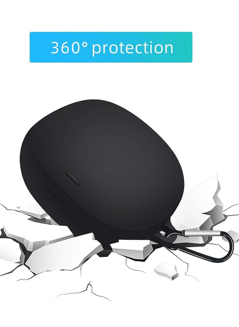 Protective Case Cover with Carabiner For Anker Soundcore Liberty Air 2 Pro Silicone Case Cover Black - Image 3