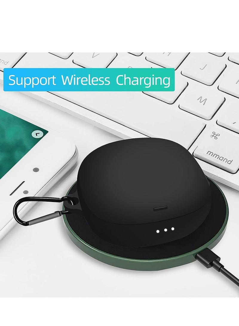 Protective Case Cover with Carabiner For Anker Soundcore Liberty Air 2 Pro Silicone Case Cover Black - Image 5