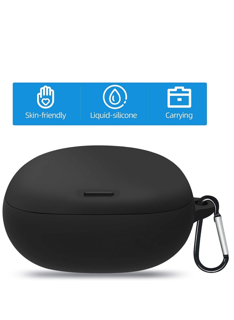 Protective Case Cover with Carabiner For Anker Soundcore Liberty Air 2 Pro Silicone Case Cover Black - Image 1