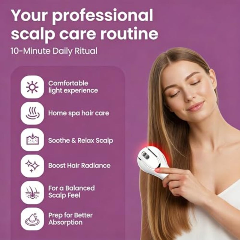, 6-in-1 Scalp Massager Oil Applicator, Rechargeable Hair Care CombNano Mist, Electric Scalp Vibration Brush for Home Spa, Effortless Detangling and Relaxation Head Massage Tool for All Hair Types - Image 2