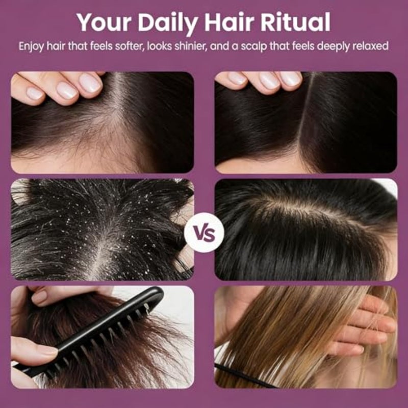 , 6-in-1 Scalp Massager Oil Applicator, Rechargeable Hair Care CombNano Mist, Electric Scalp Vibration Brush for Home Spa, Effortless Detangling and Relaxation Head Massage Tool for All Hair Types - Image 3