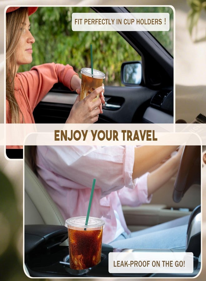 KesaPlan 50 Sets 16 oz Plastic Cups with Lids and Straws, Clear Disposable Iced Coffee Cups for Cold Drinks Juice Milkshakes Smoothies, Plastic To Go Drinking Cup for Party Coffee Bars Picnic - Image 4