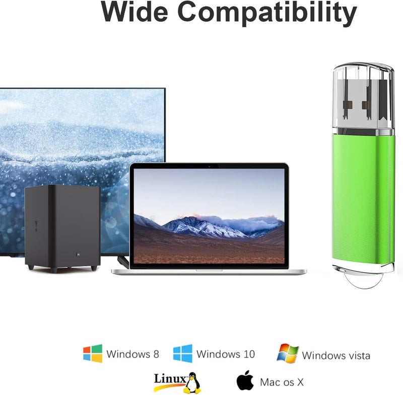 K&ZZ 8GB USB Flash Drive 5 Pack Memory Sticks USB 2.0 Thumb Drive Easy-Storage Gig Stick Pen Drive Flash Stick Zip Drive Jump Drive for PC Laptop, Multicolored - Image 4