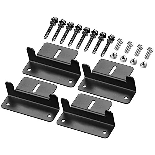Spartan Power Black Solar Panel Z Bracket Mount - Lightweight Anodized Aluminum Mounting Brackets for RVs, Trailers, Vans, Campers, Boats, Walls, Roof - Set of 4 - Image 1