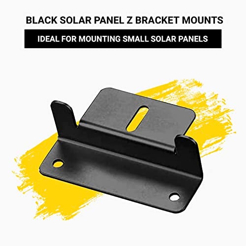 Spartan Power Black Solar Panel Z Bracket Mount - Lightweight Anodized Aluminum Mounting Brackets for RVs, Trailers, Vans, Campers, Boats, Walls, Roof - Set of 4 - Image 2