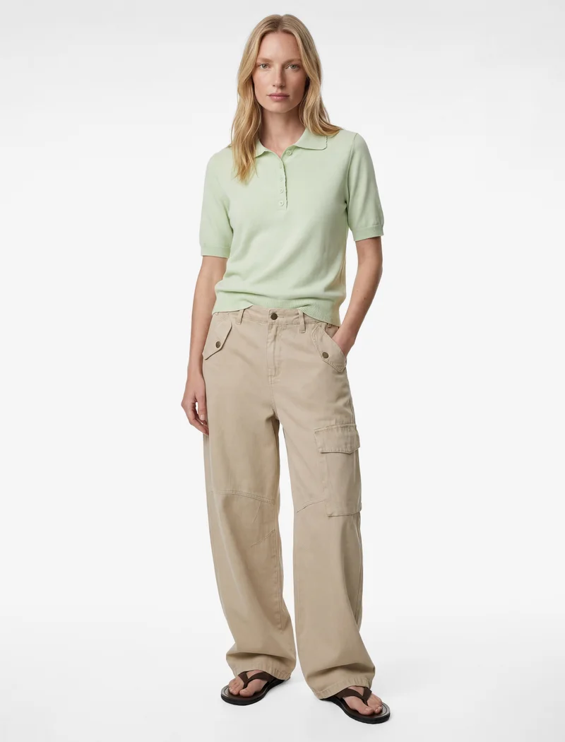 كوتون Polo Collar Sweater
