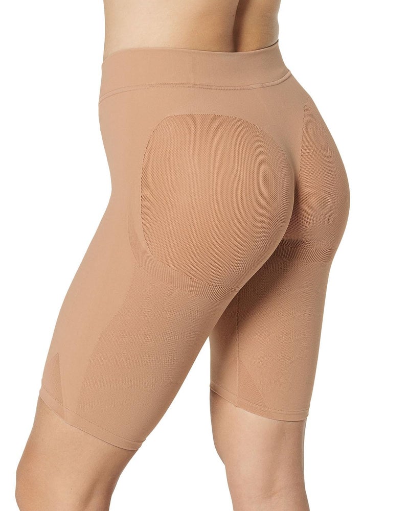 Leonisa womens Well-rounded Invisible Butt Lifter Shaper Short Shapewear Bodysuit, Beige, Small US - Image 1