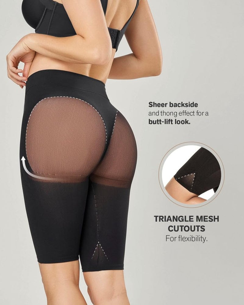 Leonisa womens Well-rounded Invisible Butt Lifter Shaper Short Shapewear Bodysuit, Beige, Small US - Image 5
