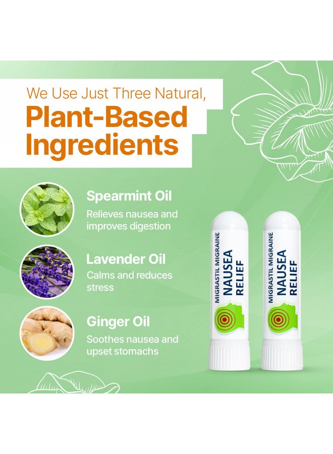 Basic Vigor Migrastil Nausea Inhaler (2-Pack) - Pocket Size Aromatherapy Inhaler for Queasiness - All Natural, Fast Acting Help