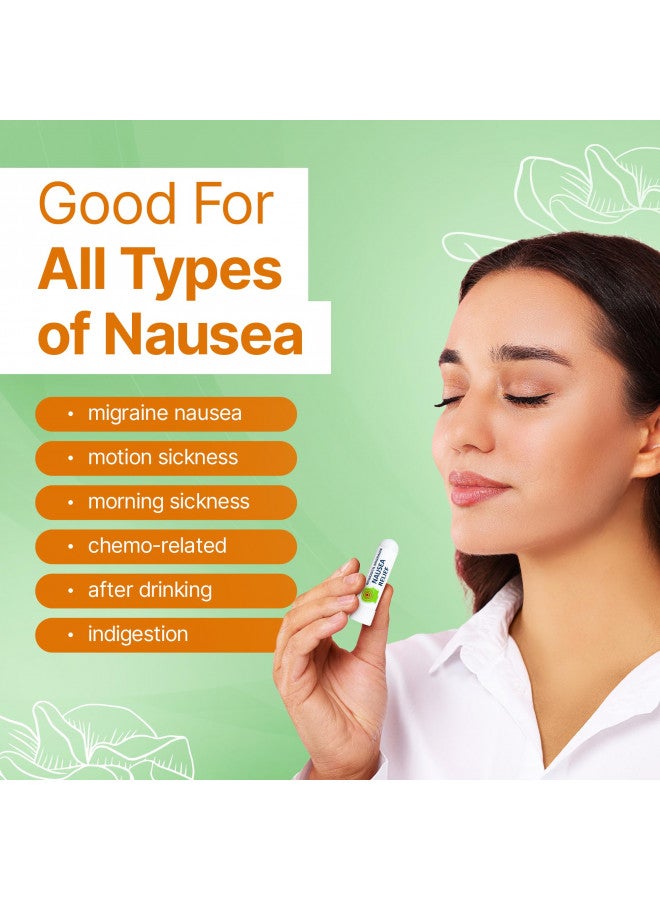 Basic Vigor Migrastil Nausea Inhaler (2-Pack) - Pocket Size Aromatherapy Inhaler for Queasiness - All Natural, Fast Acting Help