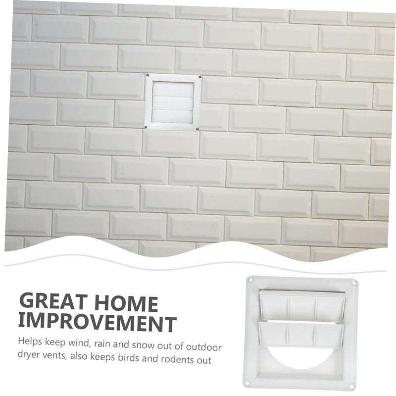 White Plastic Louvered Dryer Vent Cover External Wall Weatherproof Easy to Install - Image 4
