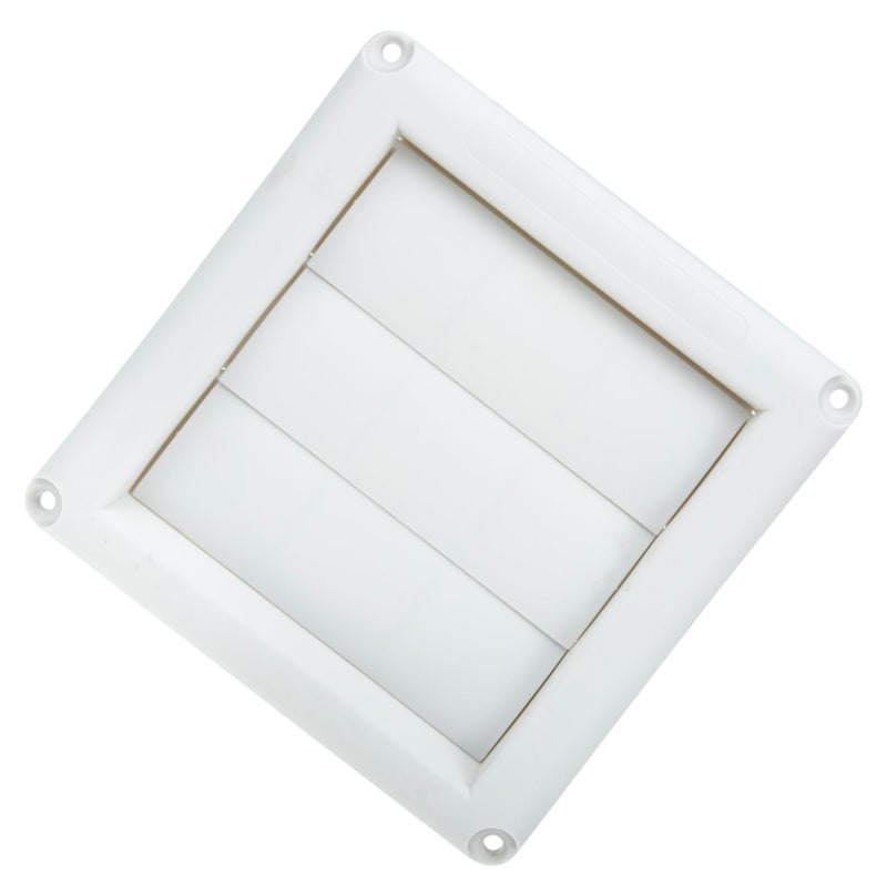 White Plastic Louvered Dryer Vent Cover External Wall Weatherproof Easy to Install - Image 2