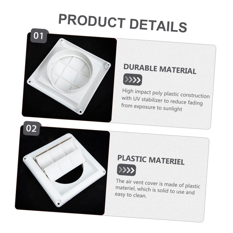 White Plastic Louvered Dryer Vent Cover External Wall Weatherproof Easy to Install - Image 5