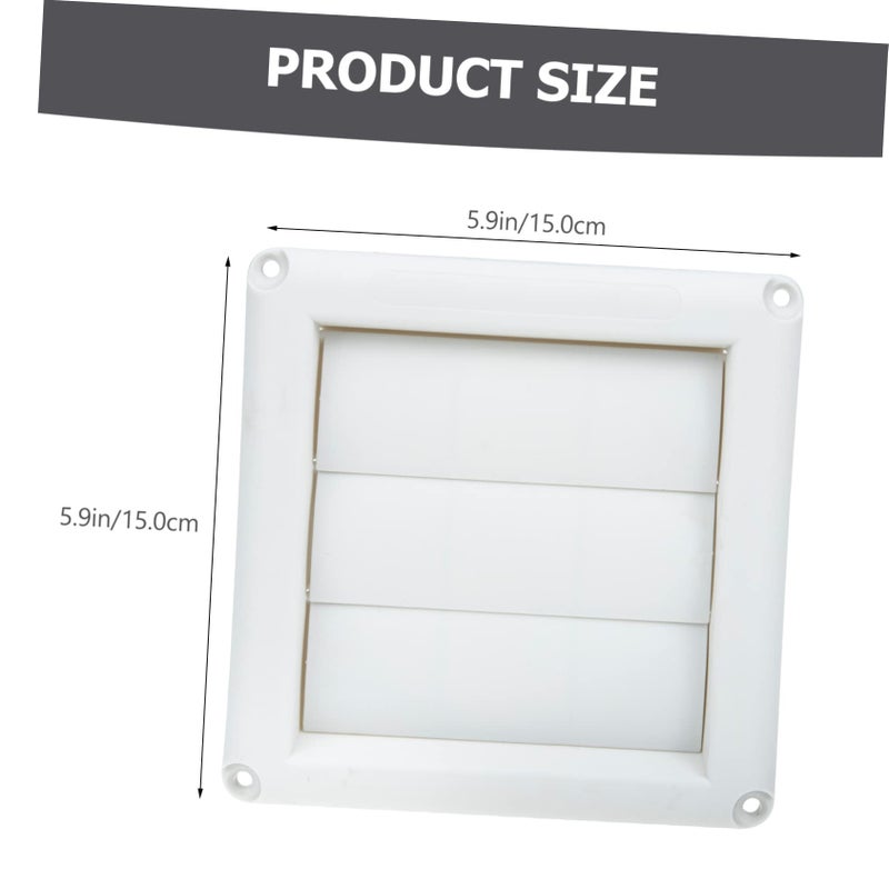 White Plastic Louvered Dryer Vent Cover External Wall Weatherproof Easy to Install - Image 3
