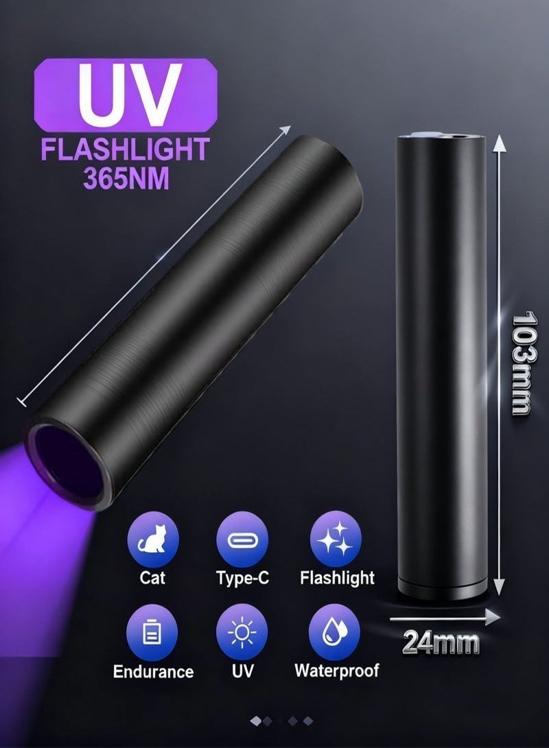 Rechargeable 365nm UV Flashlight, Black Light for Pet Urine Detection, Scorpion Hunting, Mold & Fungus, Cat Ringworm - Portable UV LED Torch Light for Home & Outdoor Use - Image 2