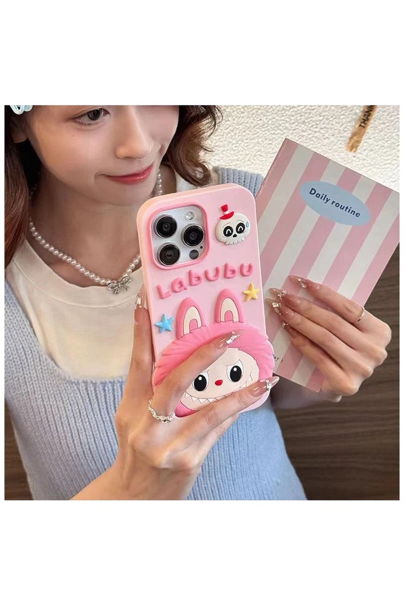 LABUBU 3D Labubu Silicone Case for iPhone 16 Pro Max – Soft Shockproof Cute Cartoon Design, Full Protection - Image 3