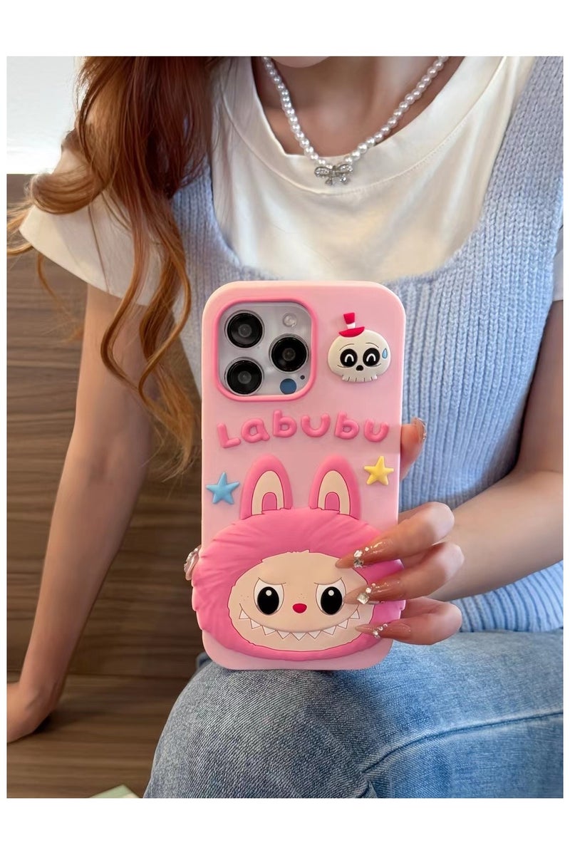 LABUBU 3D Labubu Silicone Case for iPhone 16 Pro Max – Soft Shockproof Cute Cartoon Design, Full Protection - Image 4