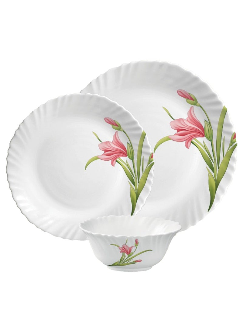 لاوبالا طقم عشاء LaOpala Classic 38 قطعة من المواد الزجاجية، طقم عشاء أحمر ملتهب، آمن للاستخدام في الميكروويف وغسالة الأطباق، طراز بسيط، أوعية وأكواب وأطباق قابلة لإعادة الاستخدام - Image 1