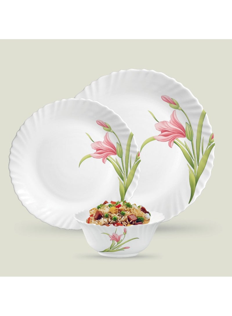 لاوبالا طقم عشاء LaOpala Classic 38 قطعة من المواد الزجاجية، طقم عشاء أحمر ملتهب، آمن للاستخدام في الميكروويف وغسالة الأطباق، طراز بسيط، أوعية وأكواب وأطباق قابلة لإعادة الاستخدام - Image 3