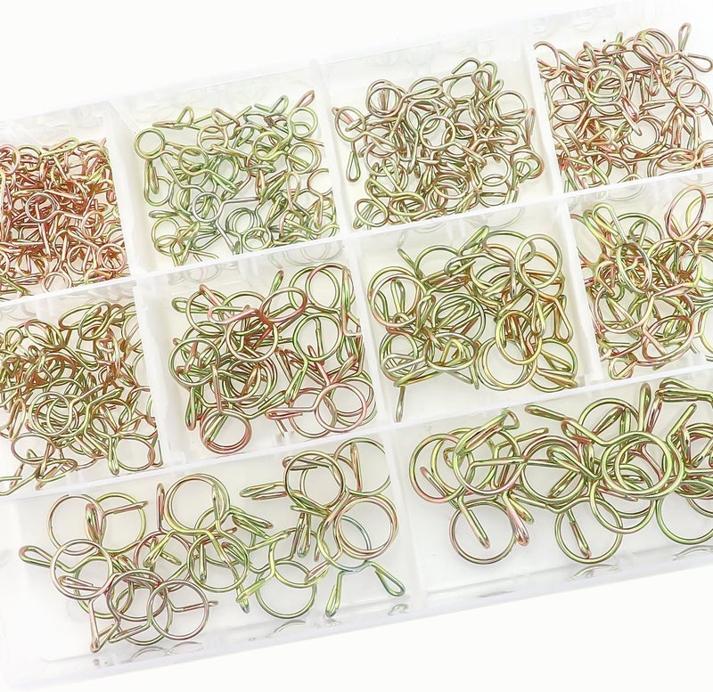 Sutemribor 270 Pieces 10 Sizes Fuel Line Hose Tubing Spring Clips Clamps Assortment Kit for Motorcycle Scooter ATV 5514mm Bronze Tone - Image 5