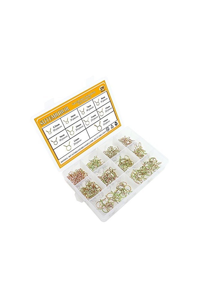 Sutemribor 270 Pieces 10 Sizes Fuel Line Hose Tubing Spring Clips Clamps Assortment Kit for Motorcycle Scooter ATV 5514mm Bronze Tone - Image 3