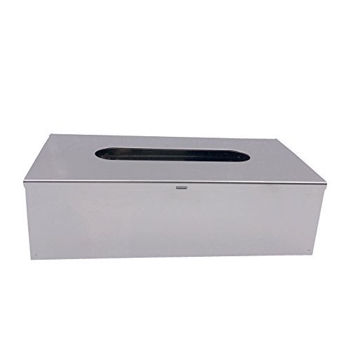 M2cbridge Metal Facial Tissue Box Cover Holder Lay On Wall Mounted, Mirror Polishing 18/8 Stainless Steel (Rectangle) - Image 3