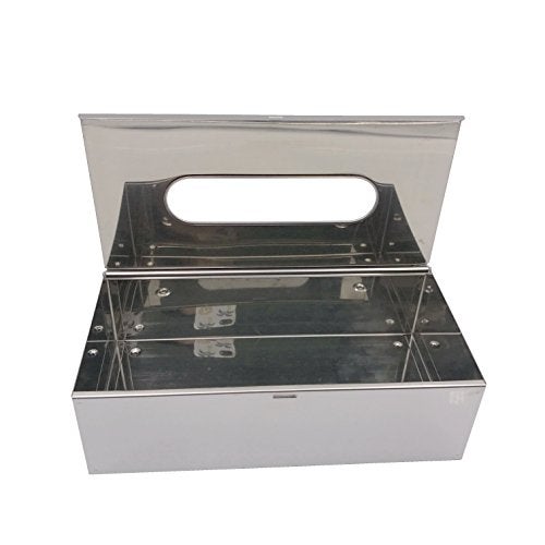 M2cbridge Metal Facial Tissue Box Cover Holder Lay On Wall Mounted, Mirror Polishing 18/8 Stainless Steel (Rectangle) - Image 5