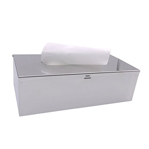 M2cbridge Metal Facial Tissue Box Cover Holder Lay On Wall Mounted, Mirror Polishing 18/8 Stainless Steel (Rectangle) - Image 1