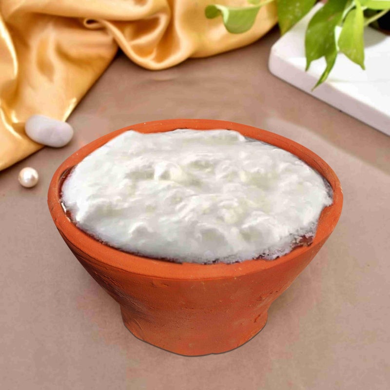 Pure Source India Natural Clay Dahi Handi/Mitti Handi/Curd Pot Without lid (400ML) - Image 2