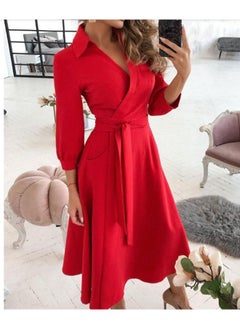 202 Explosions Spring And Summer Fashion Long Sleeve V-neck Printed Hip Dress Women's Clothing