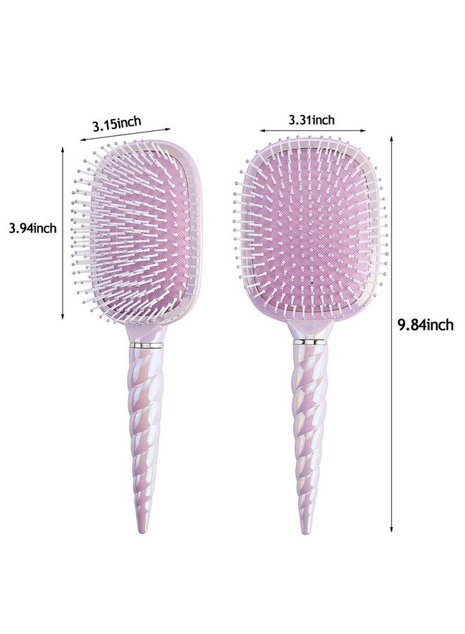 Aethland Paddle Hair Brush Detangling Brush And Hair Comb Set For Women For Blow Drying Or Straightening Hair Soft Comfort Bristles Remove Tangle Hair Brush (Purple) - Image 5
