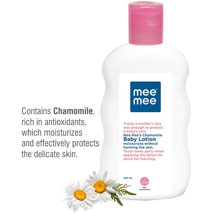 mee mee Chamomile and Fruit Extracts Baby Lotion (200ml) | Nourishing Care for Gentle Baby Skin | Enriched With Chamomile And Fruit Extracts | pH balanced | Ideal For All Skin Types - Image 2